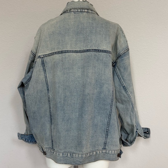 Free People Light Blue Oversized Trucker Denim Jacket - Picture 3 of 9